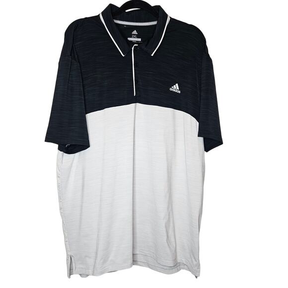 Adidas Ultimate 365 Colorblock Black Grey Golf polo sz 2XL - Picture 1 of 6